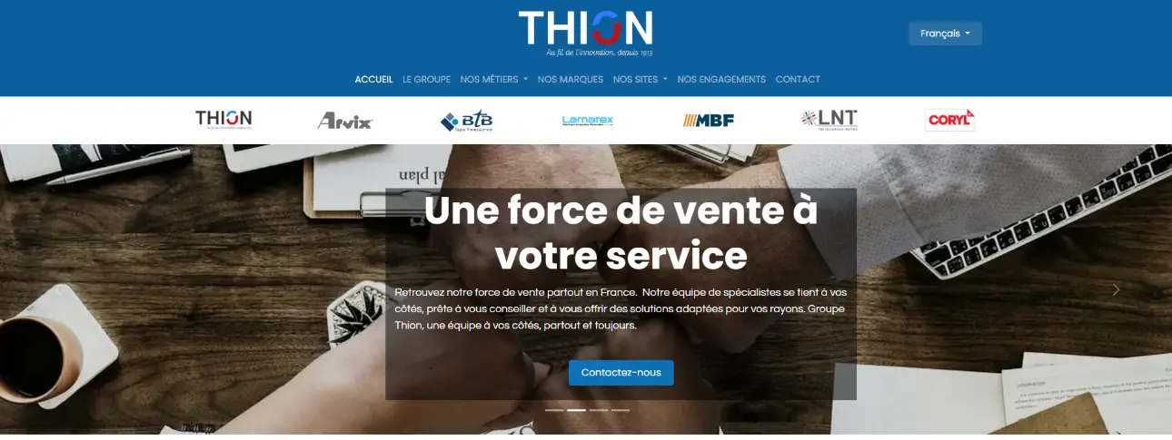 Page accueil site Groupe THION image site groupe THION